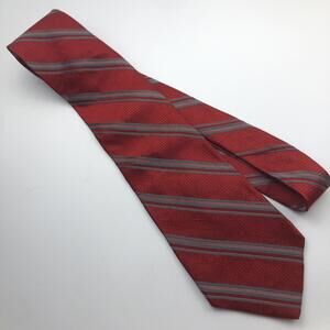 Murano mens Tie Imported Silk Made In USA red with strips